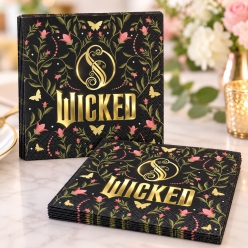 Wicked Premium Metallic Dinner Napkins- 16 PK